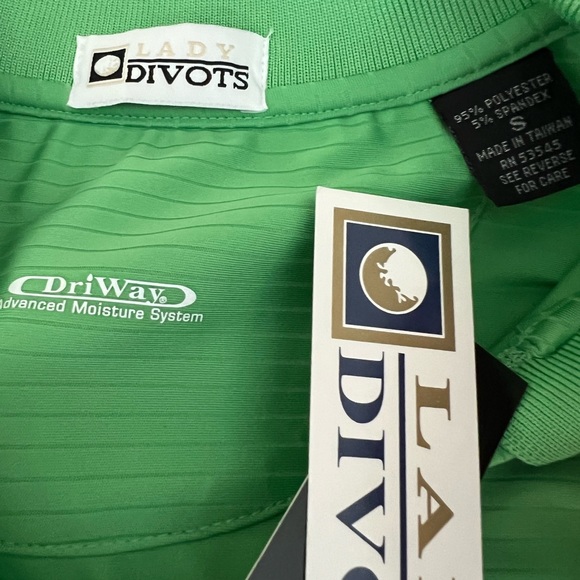 NWT Ladies Divots Two-Button Banded Sleeve Women's Polo - Picture 3 of 3